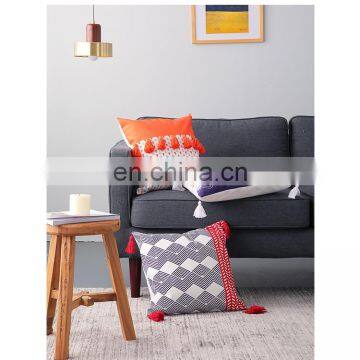 RAWHOUSE Moroccan Pillows Tassel Boho Cotton Square Cushion Cover 18*18 for Chair Sofa Kilim photo-4