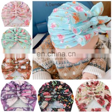 Babys kids floral print hat