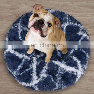 Donut Cat Bed Plush Faux Fur Dog Beds Cats Comfortable Warm Deep Sleep Calming Pet Bed photo-7