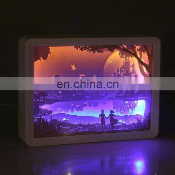 3D Light and Shadow Night Lamp Paper Carving Art Photo Frame Box photo-6