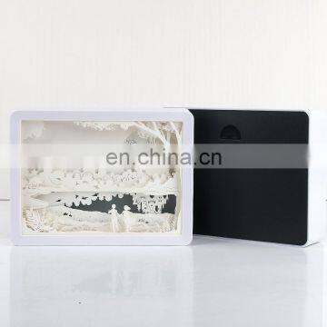 Led Papercut Paper Carving Night Light DIY Handmade 3D Paper Sculpture Lamp Creative Bedroom Decor Christmas photo-3