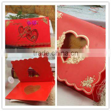 Latest laser cut,3d pop up,hot stamping custom factory price birthday greeting card