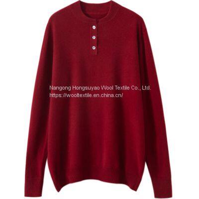 Spring and Autumn Men Fashion Round Neck Red Cashmere Sweater Knitted Pullover Sweater photo-4
