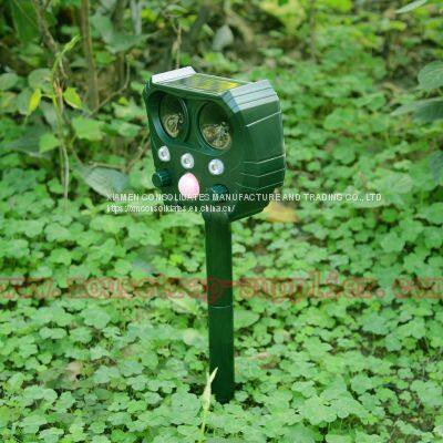 Outdoor Garden Yard Solar Powered Ultrasonic Bird Animal Induction Repeller With LED Light photo-3