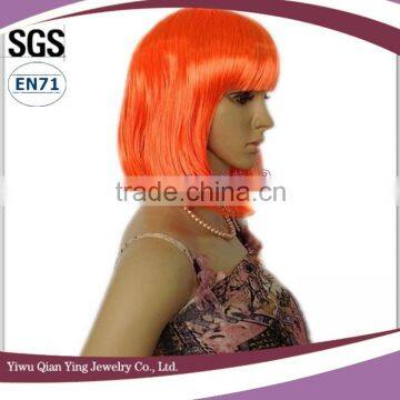 Cheap Short Straight Orange Color Bob Style Synthetic Party Wigs photo-2
