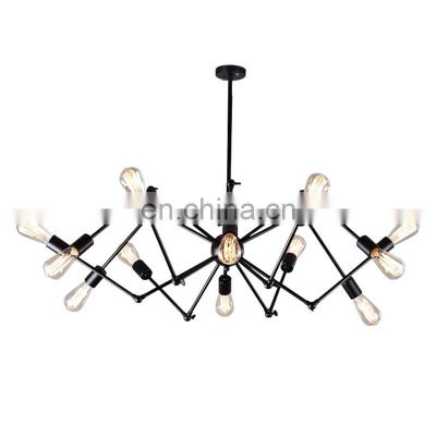 2021 Hot Sale Iron Long Arm Pendant Light Adjustable Spider Sputnik Chandelier