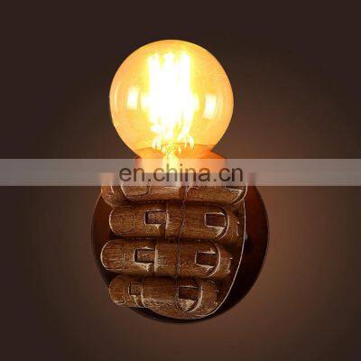 American Industrial Style Retro Creative Resin Fist Led Wall Lamps for Decoration