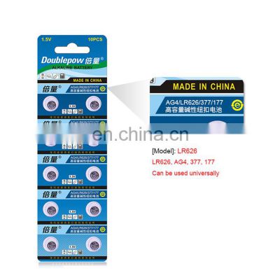 Factory price Watch Battery Ag4 D377 L626 Sr66 Sr626Sw Alkaline Button Cell 1.5V Coin Battery