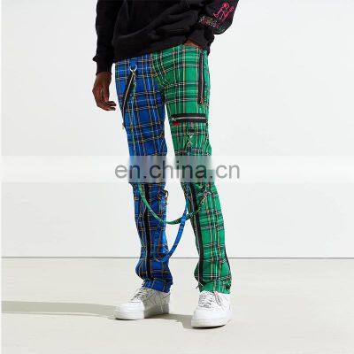 New Arrive Factory Price Wholesale Plaid Pants Dongguan Apparel Men Woven Plaid Checkered Lounge Pants 100% Cotton