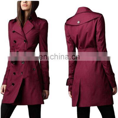 Wholesale 2020 new fashion British double-breasted weight loss woman waist slimming large polyester winter women's coat