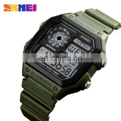 SKMEI brand 1299 5ATM waterproof mens sports wrist digital watches