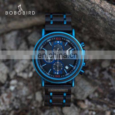 BOBO BIRD Oem Automatic Watch Design Your Own Brand Luxury Chronograph Multifunction Wood Watch photo-2