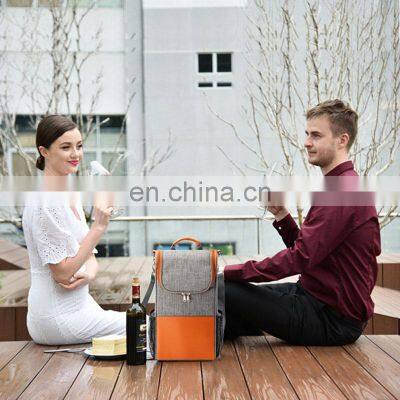 2022 Introducing Latest Cooler Luxury Picnic Bag Insulated Bottle Leather Wine Carrier photo-2