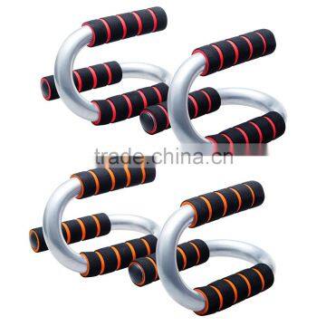 Home Fitness Equipment S-shaped Push Up Stand Push Up Bar Red Color photo-3