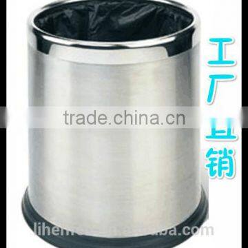 Round Stainless Steel Swing Top Waste Container Rubbish Bin/Dustbin
