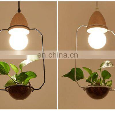 Art Deco LED Plant Pendant Light With Base E27 Hanging Lamp For Dining Room Cafe Bar