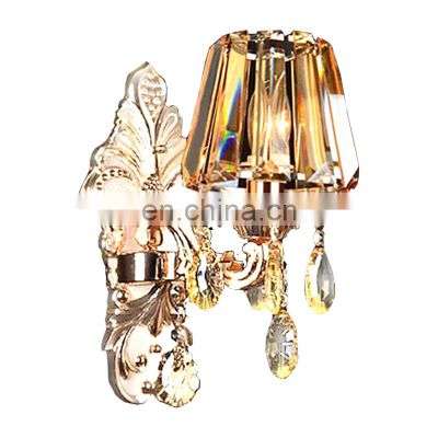 2022 popular crystal wall lamp led high lumen indoor decorative luxury golden modern wall lighting for home