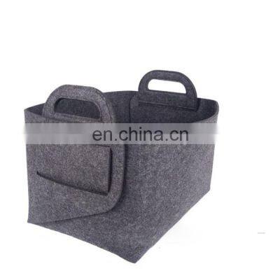 New Foldable Storage Felt Polyester Portable Rectangular Storage Basket Cloth Organizer Foldable With Handles for Home Decor