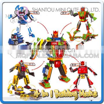 Mini Qute 4 in 1 super hero plastic robot changing model car building blocks brick model educational toy NO.MQ 039