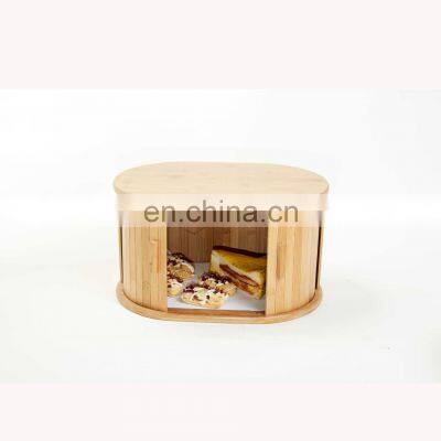 Creativity Design Eco-friendly Kitchen Dustproof Bamboo Bread Storage Bin Pantry Organizer Kitchen & Tabletop photo-4