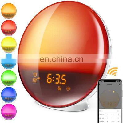 Wake Up Light Snooze Alarm Clock With Simulation Sunrise Sunset Light