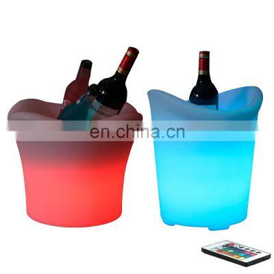 wholesale wine vodka whiskey Color Changing Lighting Clear Champagne Custom Logo led bottle service ice buckets