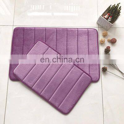 Modern Purple Quick Absorbent Ultra Soft Luxury Unique Non Slip Grey Bathroom Rugs Set photo-2