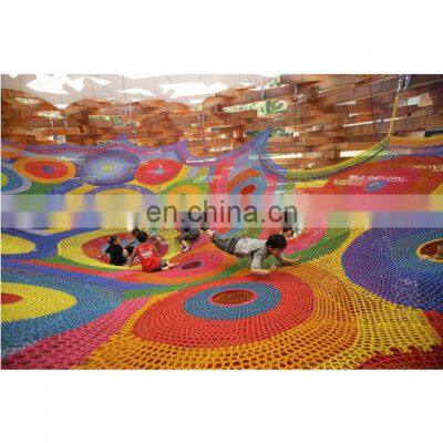 Commercial Colorful Indoor Crocheted Rainbow Climbing Net Spider Web Playground Equipment photo-2