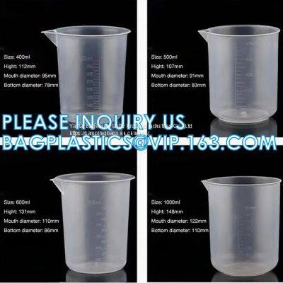50ml 100ml 150ml 200ml 250ml 300ml 400ml 500ml Graduated Measuring Cups Plastic Beaker photo-5