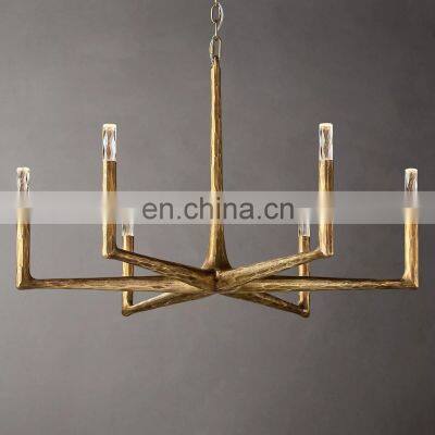 Modern luxury nordic ceiling lighting golden thaddeus round industrial retro chandelier for living room bedroom