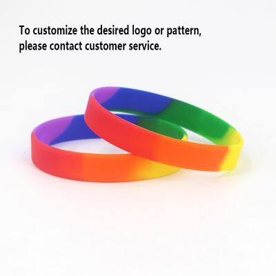Manufacture in Stock Rainbow Smoothly Segmented Process LGBT Silicone Bracelet Adult Activity Silicone Wristband photo-4