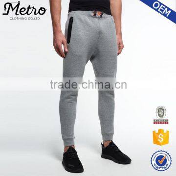 Brand drawstring men skinny leg jogger sweatpants with zipped side pockets                        
                                                Quality Choice