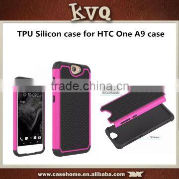 Silicon+TPU 2 in 1 Kickstand Hybrid Case For HTC One A9 back soft case