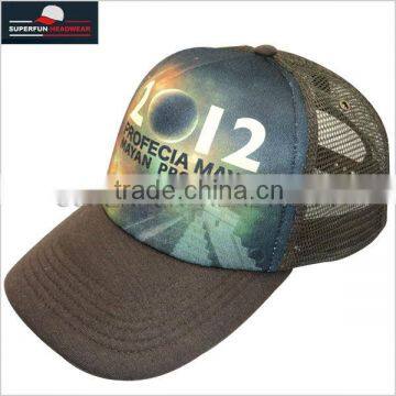 custom sublimation printed logo trucker mesh hat