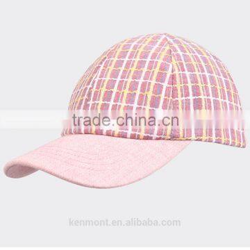 Vintage checked style unisex sample free baseball caps wholesale