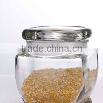 Kitchen glass jar seal mini small glass candy jar with glass cap lids