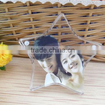 clear star-shaped acrylic photo frame sandwich