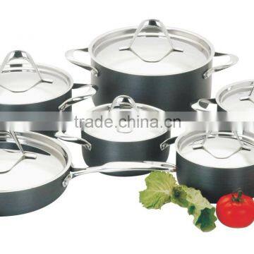 SA-12071 Hard Anodized Aluminum Cookware Set With Stainless Steel Lid Kitchenware Wholesale cookware