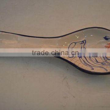 Marine series of embossed 3D hand-painted ceramic soup ladle