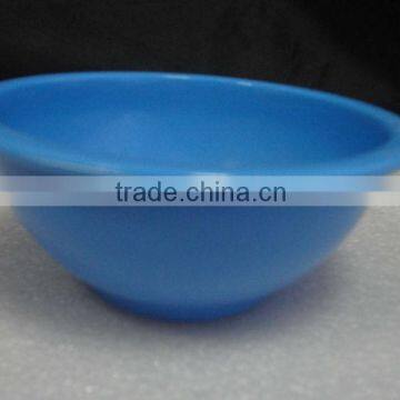 Blue plastic bowl made of melamine