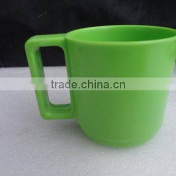 Green color melamine mug cup with handle