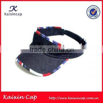 wholesale top quality custom designed denim sun visor cap and hat