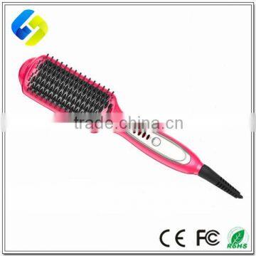 New products HZ500 hair straightener Pink Black 3 in 1 hair straightener comb brush