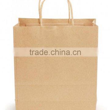 custom and design brown kraft craft paper shopping bag recyclable art paper bag