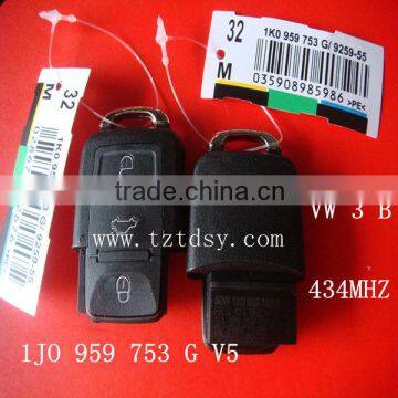 Tongda key high quality 3 button remote key 433mhz ( 1JO 959 753 G V5) for VW