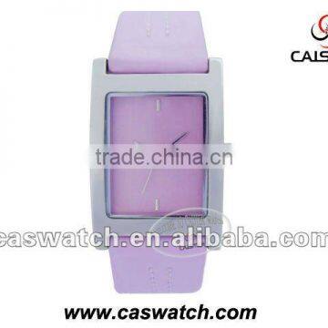 Brief & elegant purple leather women watch in 2012 hot selling