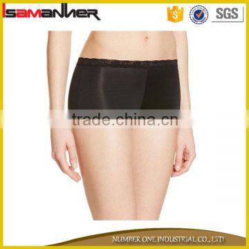 Sexy women in pany 100% cotton sexy women boxer shorts with lace decoration