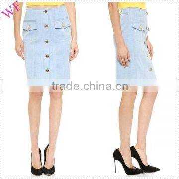 China supplier OEM Latest skirt design pictures denim skirt