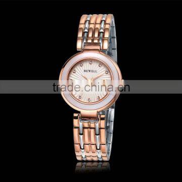 2014 hot sale Bewell Classic luxury rose gold ladies watches