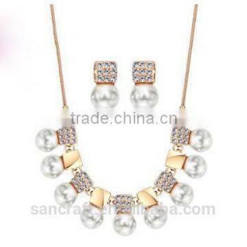 modern choker design necklace lariat white pearl jewelry set